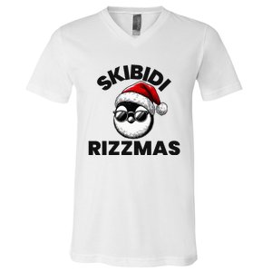 S.K.I.B.I.D.I Funny Gen Alpha Slang Christmas Penguin V-Neck T-Shirt