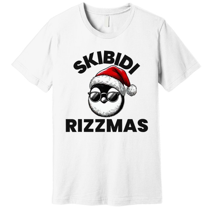 S.K.I.B.I.D.I Funny Gen Alpha Slang Christmas Penguin Premium T-Shirt