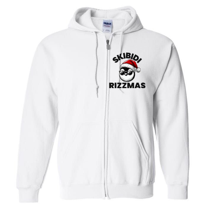 S.K.I.B.I.D.I Funny Gen Alpha Slang Christmas Penguin Full Zip Hoodie