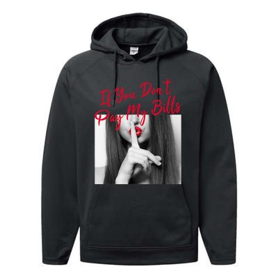 Slogan Figure Graphic If You Dont Pay My Women Shhh Performance Fleece Hoodie