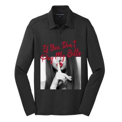 Slogan Figure Graphic If You Dont Pay My Women Shhh Silk Touch Performance Long Sleeve Polo