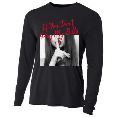 Slogan Figure Graphic If You Dont Pay My Women Shhh Cooling Performance Long Sleeve Crew