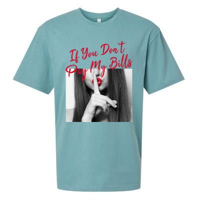 Slogan Figure Graphic If You Dont Pay My Women Shhh Sueded Cloud Jersey T-Shirt