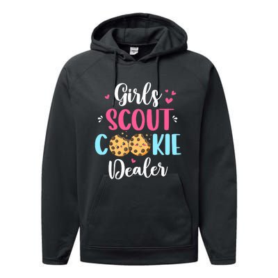 Scout For Girl Cookie Dealer Women Funny Performance Fleece Hoodie