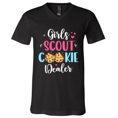 Scout For Girl Cookie Dealer Women Funny V-Neck T-Shirt