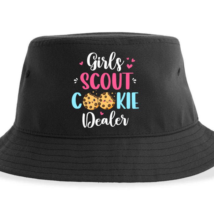 Scout For Girl Cookie Dealer Women Funny Sustainable Bucket Hat