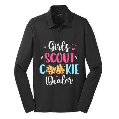 Scout For Girl Cookie Dealer Women Funny Silk Touch Performance Long Sleeve Polo