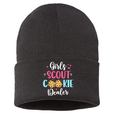 Scout For Girl Cookie Dealer Women Funny Sustainable Knit Beanie