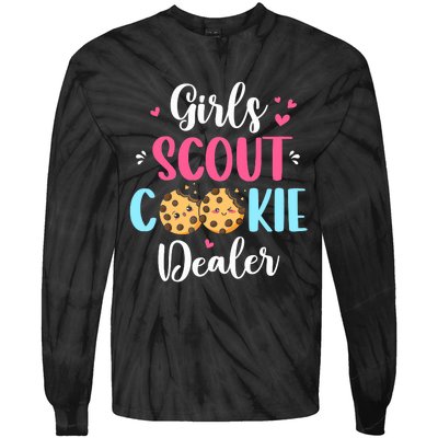 Scout For Girl Cookie Dealer Women Funny Tie-Dye Long Sleeve Shirt