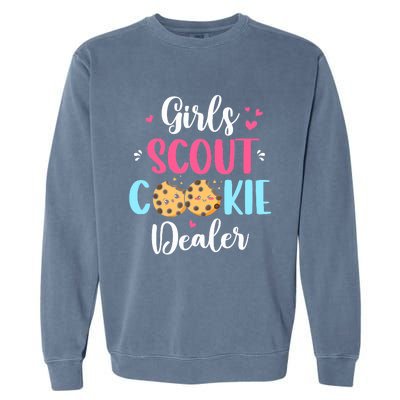 Scout For Girl Cookie Dealer Women Funny Garment-Dyed Sweatshirt