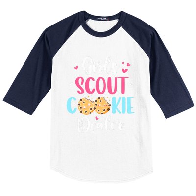 Scout For Girl Cookie Dealer Women Funny Baseball Sleeve Shirt