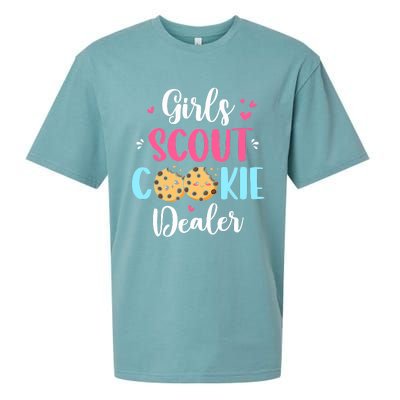 Scout For Girl Cookie Dealer Women Funny Sueded Cloud Jersey T-Shirt