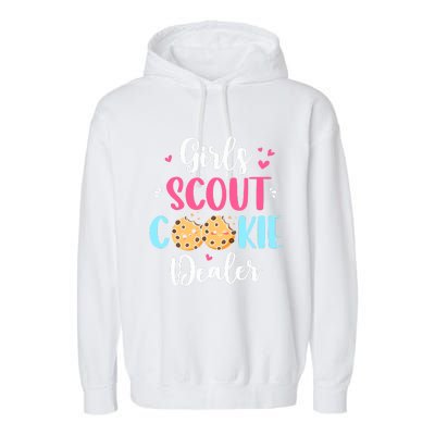 Scout For Girl Cookie Dealer Women Funny Garment-Dyed Fleece Hoodie