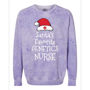 Santas Favorite Genetics Nurse Christmas Funny Gift Colorblast Crewneck Sweatshirt