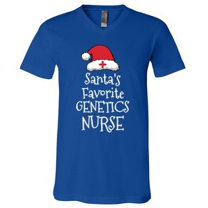 Santas Favorite Genetics Nurse Christmas Funny Gift V-Neck T-Shirt