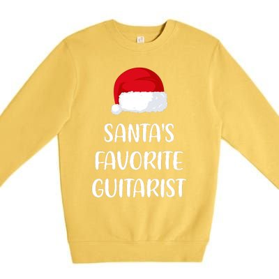 Santas Favorite Guitarist Christmas Funny Guitar Gift Premium Crewneck Sweatshirt