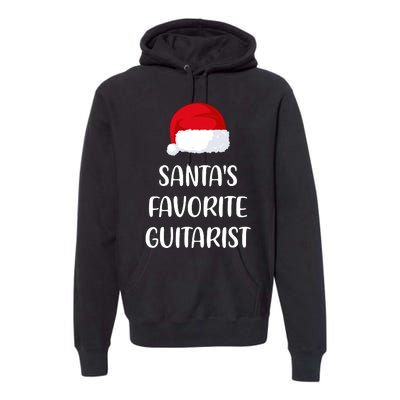 Santas Favorite Guitarist Christmas Funny Guitar Gift Premium Hoodie