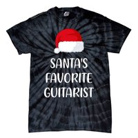 Santas Favorite Guitarist Christmas Funny Guitar Gift Tie-Dye T-Shirt