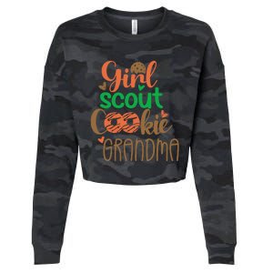 Scout For Girl Cookie Grandma Scouting Family Matching Funny Cropped Pullover Crew