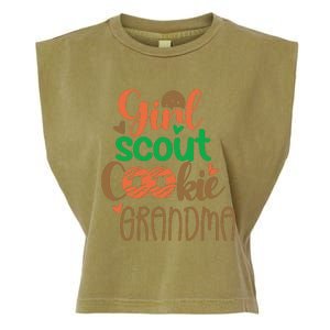 Scout For Girl Cookie Grandma Scouting Family Matching Funny Garment-Dyed Women's Muscle Tee