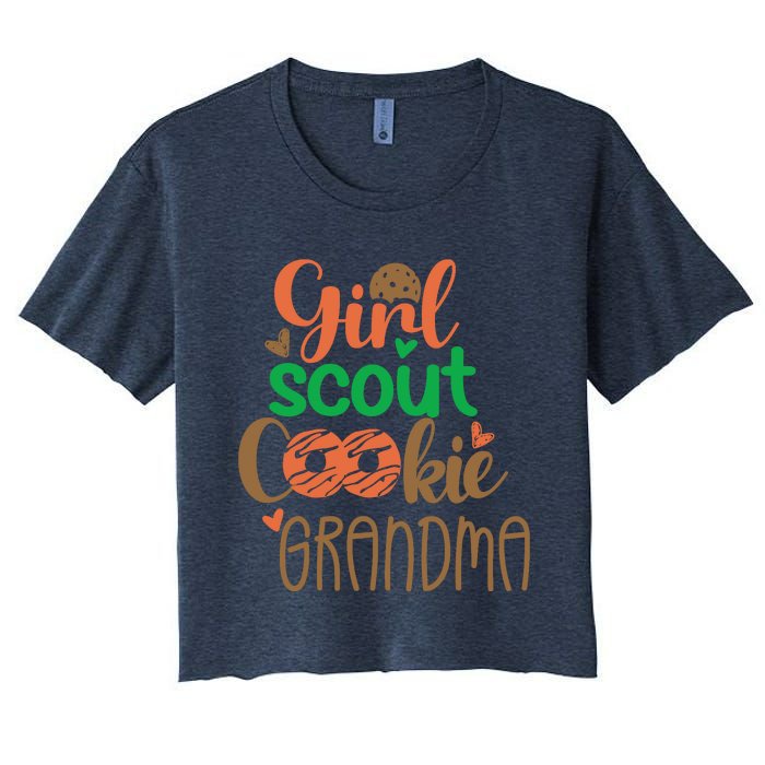 Scout For Girl Cookie Grandma Scouting Family Matching Funny Women's Crop Top Tee