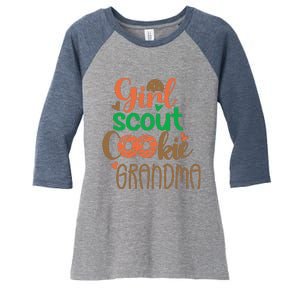 Scout For Girl Cookie Grandma Scouting Family Matching Funny Women's Tri-Blend 3/4-Sleeve Raglan Shirt