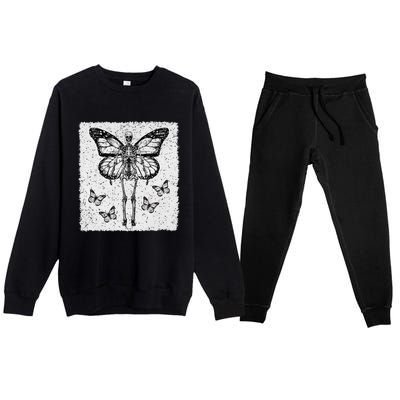 Skeleton Fairy Grunge Fairycore Aesthetic Goth Gothic Premium Crewneck Sweatsuit Set