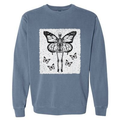 Skeleton Fairy Grunge Fairycore Aesthetic Goth Gothic Garment-Dyed Sweatshirt