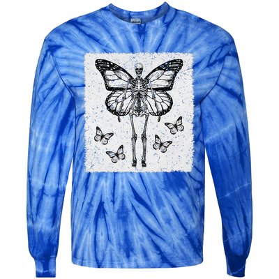 Skeleton Fairy Grunge Fairycore Aesthetic Goth Gothic Tie-Dye Long Sleeve Shirt