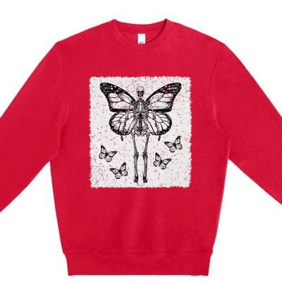 Skeleton Fairy Grunge Fairycore Aesthetic Goth Gothic Premium Crewneck Sweatshirt