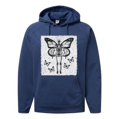 Skeleton Fairy Grunge Fairycore Aesthetic Goth Gothic Performance Fleece Hoodie