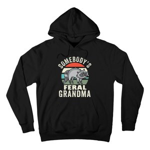 SomebodyS Feral Grandma Wild Grandmother Family Retro Hoodie