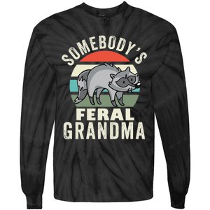 SomebodyS Feral Grandma Wild Grandmother Family Retro Tie-Dye Long Sleeve Shirt