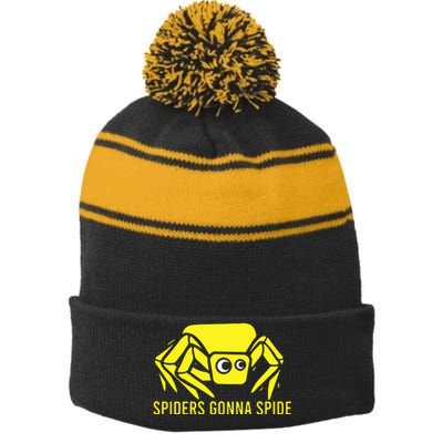 Spiders Funny Gonna Spide Stripe Pom Pom Beanie