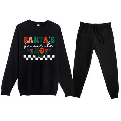 Santa's Favorite Ho Christmas Season Funny Xmas Holiday Cool Gift Premium Crewneck Sweatsuit Set