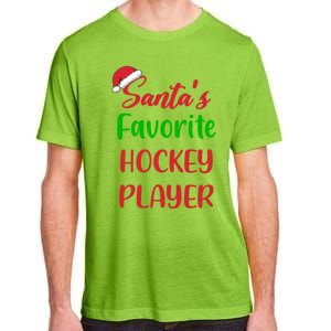 Santas Favorite Hockey Player Funny Hockey Christmas Gift Adult ChromaSoft Performance T-Shirt