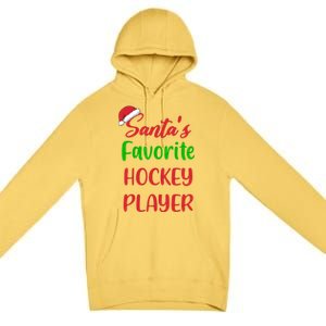 Santas Favorite Hockey Player Funny Hockey Christmas Gift Premium Pullover Hoodie