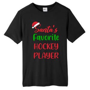 Santas Favorite Hockey Player Funny Hockey Christmas Gift Tall Fusion ChromaSoft Performance T-Shirt