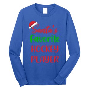 Santas Favorite Hockey Player Funny Hockey Christmas Gift Long Sleeve Shirt