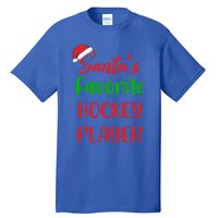 Santas Favorite Hockey Player Funny Hockey Christmas Gift Tall T-Shirt