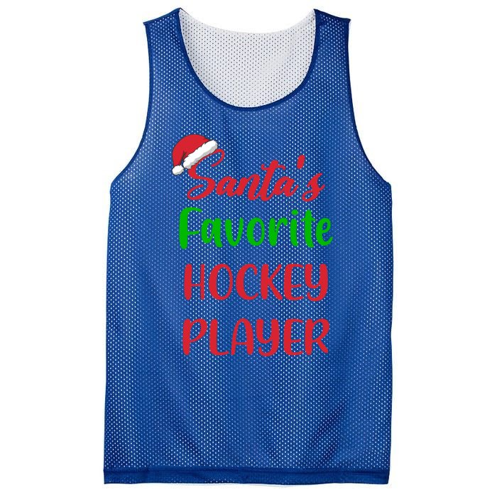 Santas Favorite Hockey Player Funny Hockey Christmas Gift Mesh Reversible Basketball Jersey Tank