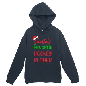 Santas Favorite Hockey Player Funny Hockey Christmas Gift Urban Pullover Hoodie