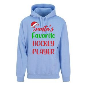 Santas Favorite Hockey Player Funny Hockey Christmas Gift Unisex Surf Hoodie