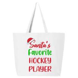 Santas Favorite Hockey Player Funny Hockey Christmas Gift 25L Jumbo Tote