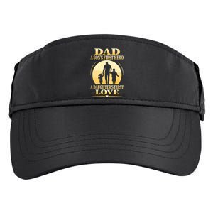 Sons First Hero Daughters First Love Is Dad Fathers Day Adult Drive Performance Visor