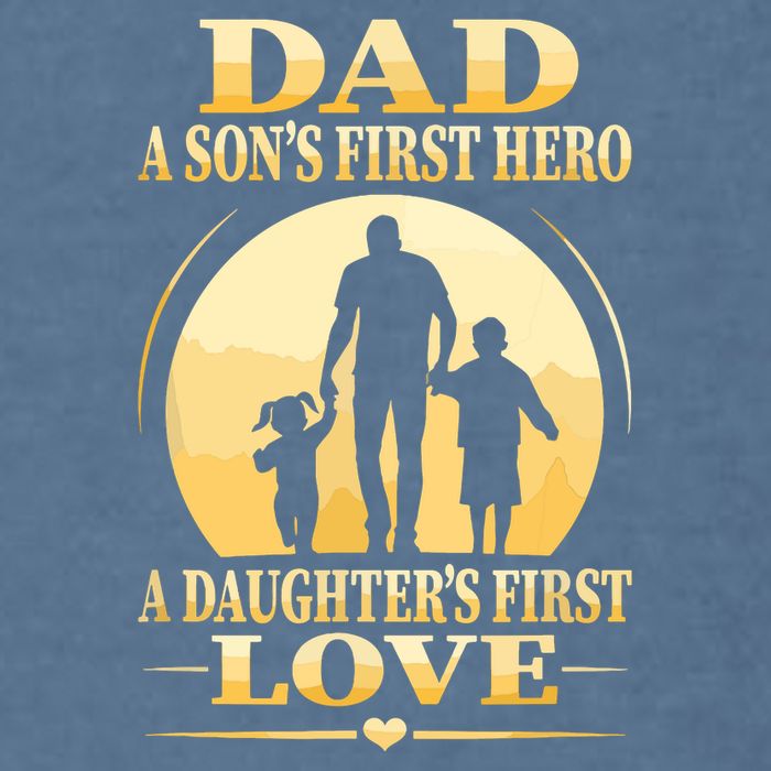 Sons First Hero Daughters First Love Is Dad Fathers Day Garment-Dyed Sweatshirt