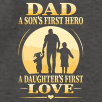 Sons First Hero Daughters First Love Is Dad Fathers Day Vector Backpack