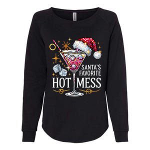 SantaS Favorite Hot Mess Christmas Holiday Margarita Drink Womens California Wash Sweatshirt