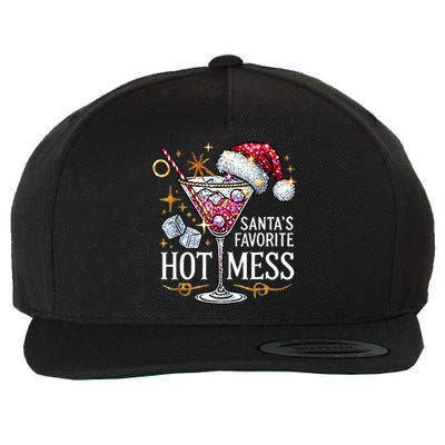 SantaS Favorite Hot Mess Christmas Holiday Margarita Drink Wool Snapback Cap