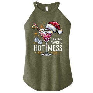 SantaS Favorite Hot Mess Christmas Holiday Margarita Drink Women's Perfect Tri Rocker Tank